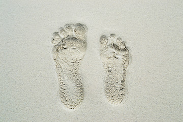 Footsteps on a sand