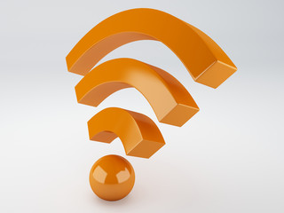 Poster - wifi icon. 3d illustration