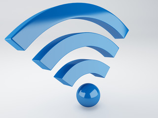 Poster - wifi icon. 3d illustration