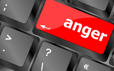 Poster - anger Button on Modern Computer Keyboard key