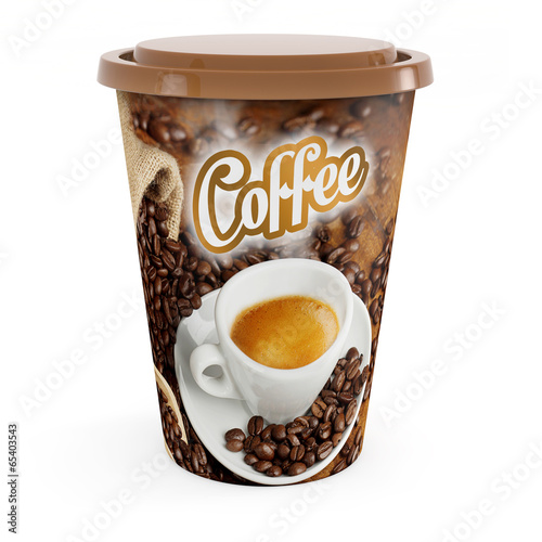 Naklejka - mata magnetyczna na lodówkę coffee to go