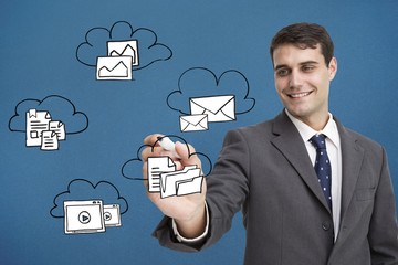 Poster - Composite image of businessman writing graphic