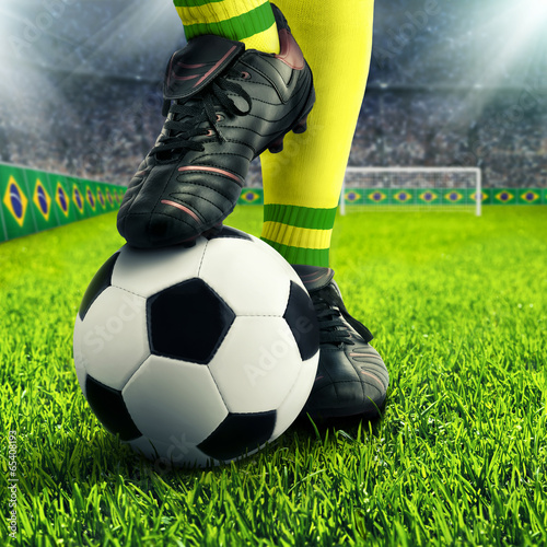 Naklejka ścienna Füße eines brasilianischen Fußballers