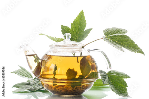 Nowoczesny obraz na płótnie medicinal tea from the leaves of currants