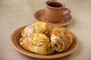 Canvas Print - Patties with sheep cheese and spinach