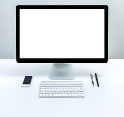 computer with blank screen monitor
