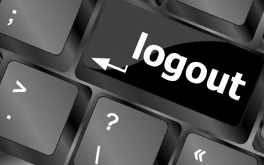 Poster - Computer keyboard key log out, business concept