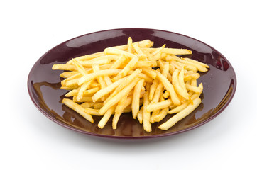 Sticker - French fries dish isolated white background