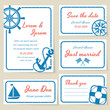 Nautical style wedding invitation and cards