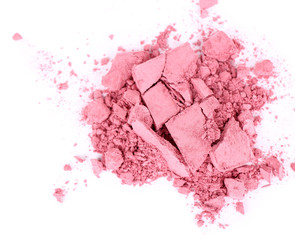 Crushed eyeshadow isolated on white