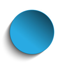 Blue Circle Button On White Background