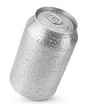 canvas print picture - 330 ml aluminum soda can with water drops isolated on white
