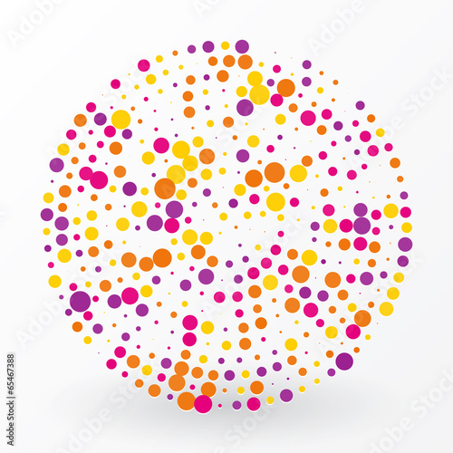 Fotografie, Obraz large colored circle of the small polka dots