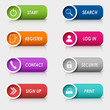 Colored set rectangular web buttons template