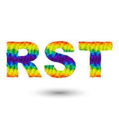 Aufkleber - rainbow vector alphabet font in triangular design - ar, ess, tee