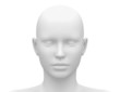 Blank White Female Head - Front view