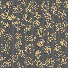 Wall Mural - Ornate floral seamless texture, abstract hand-drawn pattern.