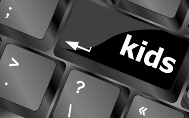 Poster - kids key button in a computer keyboard