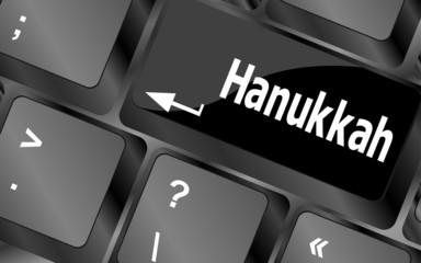 Poster - keyboard key with hanukkah word on it