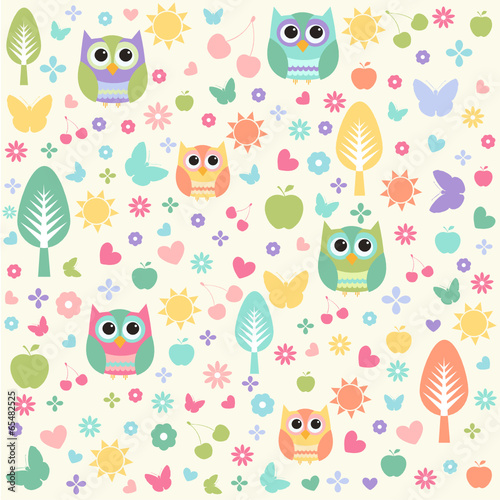 Naklejka na szybę Seamless floral pattern, wallpaper