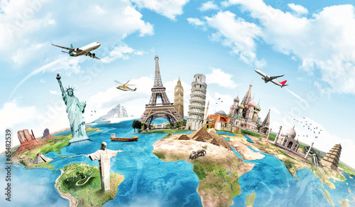 Fototapeta do kuchni Travel the world monument concept