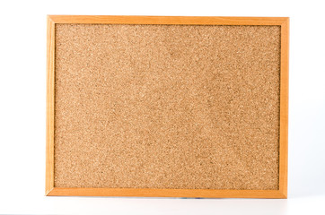 Cork board isolated white background