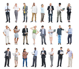Fototapete - Multiethnic Group of Business People with Digital Devices