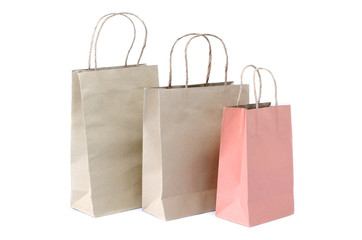  Brown paper bag on white background
