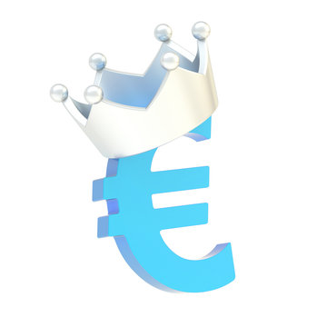 Euro currency sign in a crown