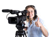 young woman with a video camera