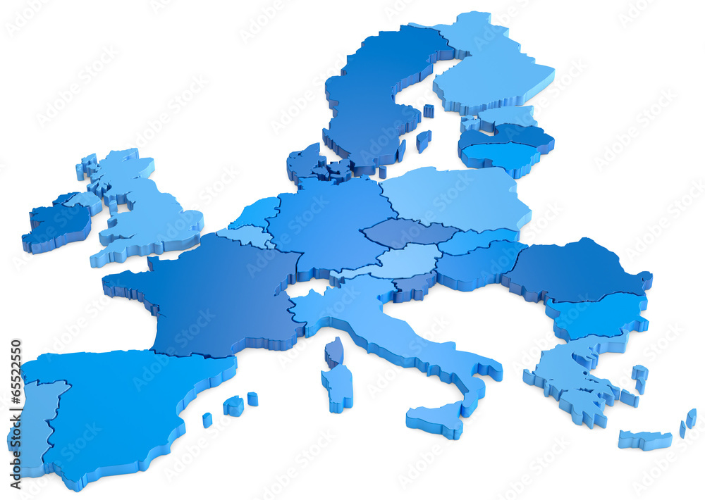 Europa blaue Farbtöne - obrazy, fototapety, plakaty 