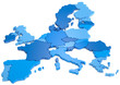 Europa blaue Farbtöne