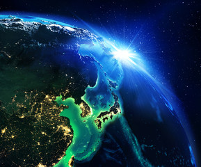 Wall Mural - land area in japan the night