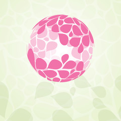 Poster - Globe Made of Petals - Vector Design Template