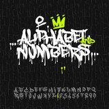 Fototapeta Młodzieżowe - Graffiti alphabet and numbers