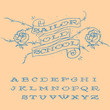 Old-school styled tattoo alphabet set