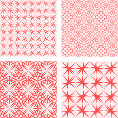  Red seamless pattern background set