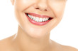 © Nobilior - Young smiling woman, white background, copyspace
