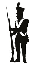 Napoleonic War Soldier Detailed Vector Silhouette. EPS 10