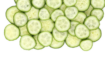 Wall Mural - Close up fresh green sliced cucumber.