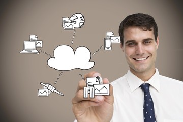 Poster - Composite image of businessman writing graphic