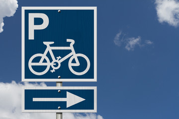 Wall Mural - Bike Parking Sign