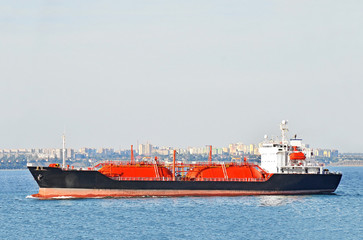 LPG (liquid petroleum gas) tanker at Black sea, Odessa, Ukraine