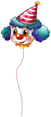 Wall Mural - A clown balloon with a hat