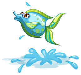 Wall Mural - A cute fish at the sea