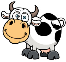 Vector Illustration Of Cartoon Cow