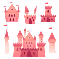 Cute cartoon vector medieval castle