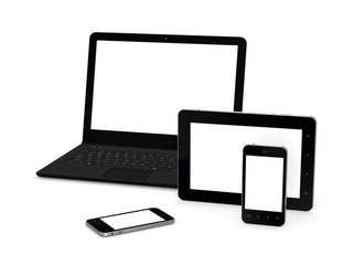 Canvas Print - Notebook, cellphone and tablet PC.