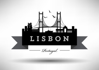 Sticker - Lisbon City Typography Design