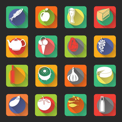 Wall Mural - Food Flat Icons